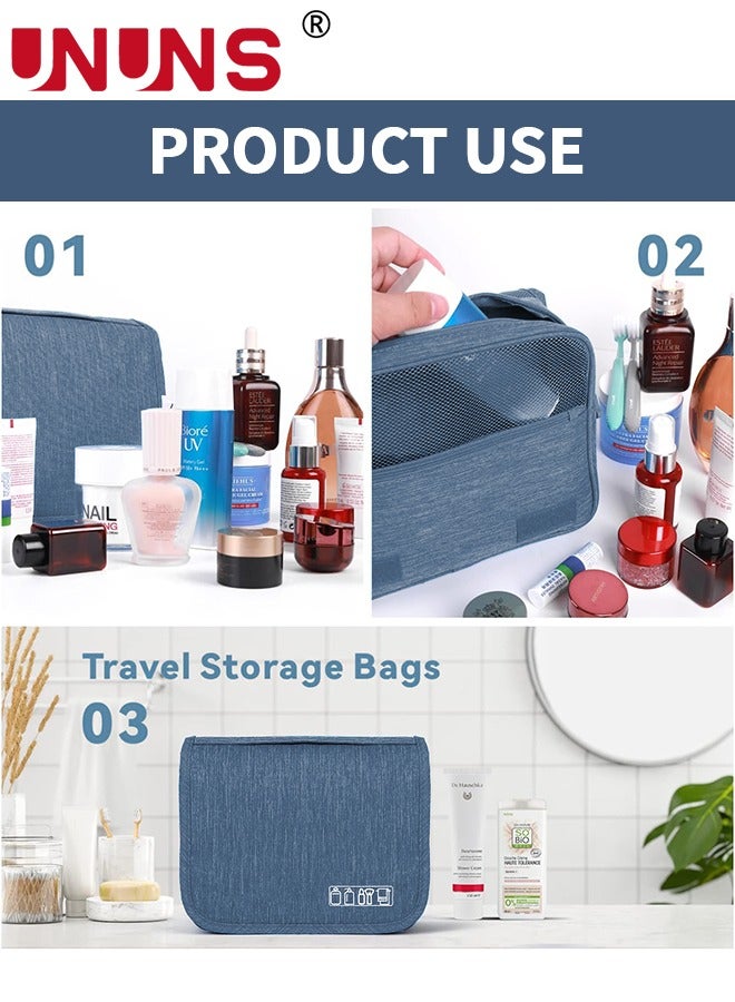 UNUNS Hanging Toiletry Bag,Large Cosmetic Makeup Travel Organizer For Men Women With Sturdy Hook,Dividers And Inner Pouch,Portable Travel Organizer Kit For Shampoo,Toiletries - Image 5
