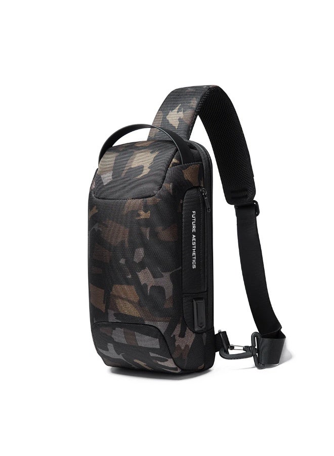BANGE Multifunctional Waterproof Sling Bag with USB Charging BG 22085 Camo - Image 1