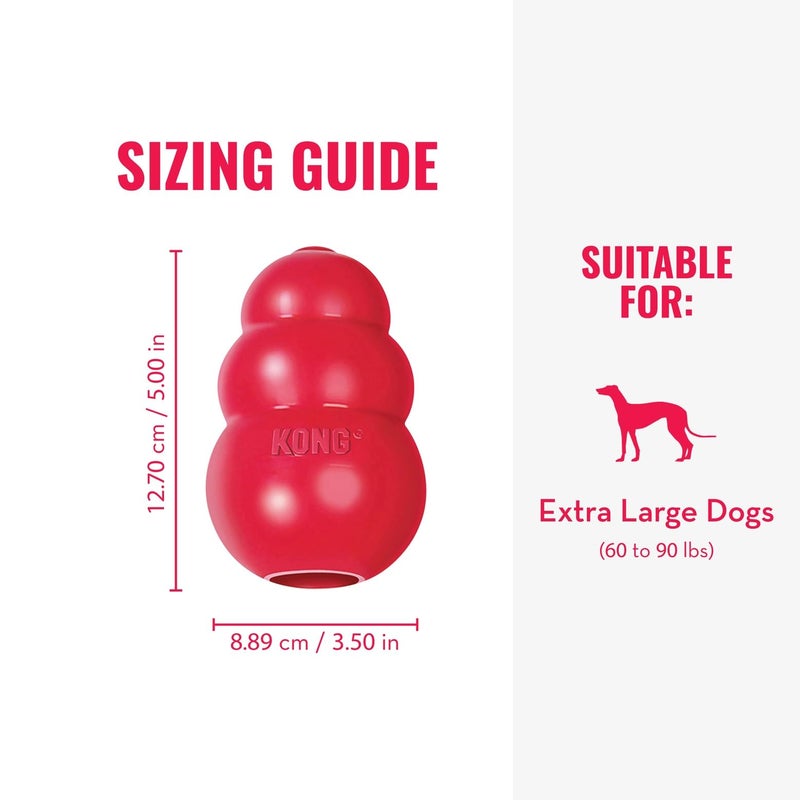 KONG Classic Stuffable Dog Toy - Fetch & Chew Toy for Dogs - Treat-Filling Capabilities & Erratic Bounce for Extended Play Time - Durable Natural Rubber Material - for Extra Large Dogs - Image 4