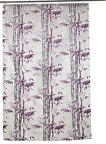 Kuber Industries Kuber Industries PVC 7 Feet Shower Curtain with 8 Hooks Purple CTKTC6924 Standard CTKTC06924  - Image 1