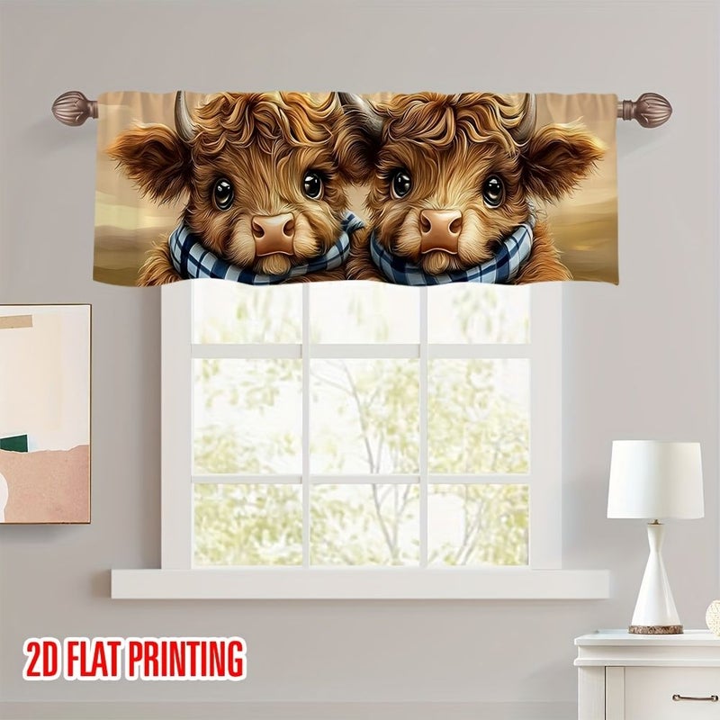 ستارة هايلاند كاو بطول 137×45 سم بتصميم مسطح ثنائي الأبعاد، ديكور فني للمطبخ وغرفة المعيشة - Image 5