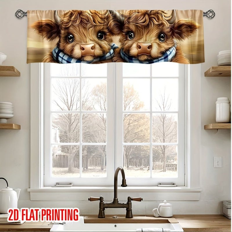 ستارة هايلاند كاو بطول 137×45 سم بتصميم مسطح ثنائي الأبعاد، ديكور فني للمطبخ وغرفة المعيشة - Image 1