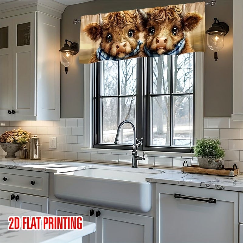 ستارة هايلاند كاو بطول 137×45 سم بتصميم مسطح ثنائي الأبعاد، ديكور فني للمطبخ وغرفة المعيشة - Image 2