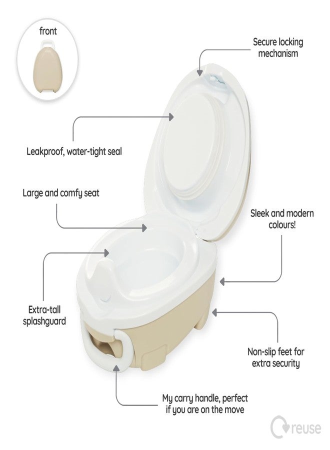 My Carry Potty - Natural Beige Travel Potty, Award-Winning Portable Toddler Toilet Seat for Kids to Take Everywhere - Image 2