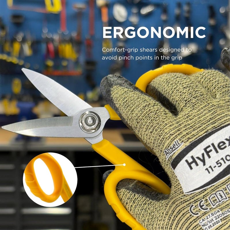 MILLER KS-1 Yellow Fiber Optic Kevlar Scissors, Easily Portable Utility Scissors for Working Technicians, Electricians, and Installers, Heavy-Duty Cable Cutters, 5.5 Inches - Image 4