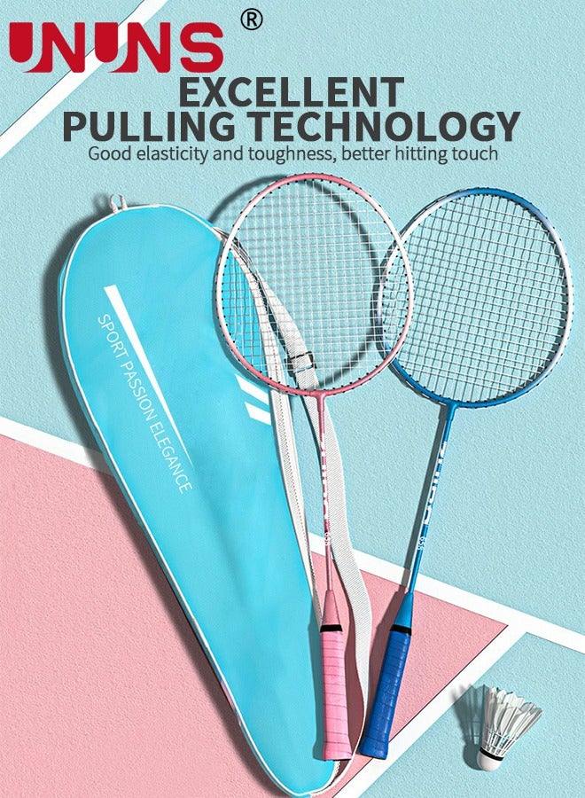 UNUNS مجموعة شبكات تنس الريشة الرياضية، مجموعات معدات كاملة - 4 مضارب، 3 كرات ريشة، شبكة تنس الريشة، حقيبة حمل واحدة، مجموعة ألعاب مثالية في الفناء الخلفي في الهواء الطلق، معدات غنية للتدريب للمبتدئين، ترفيهية - Image 2