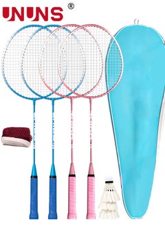 UNUNS Sports Badminton Net Sets,Complete Equipment Sets-4 Racquets,3 Shuttlecocks,1 Badminton Net,1 Carrying Bag,Perfect Outdoor Backyard Yard Game Set,Rich Equipment For Beginner Training,Recreational  - Image 1