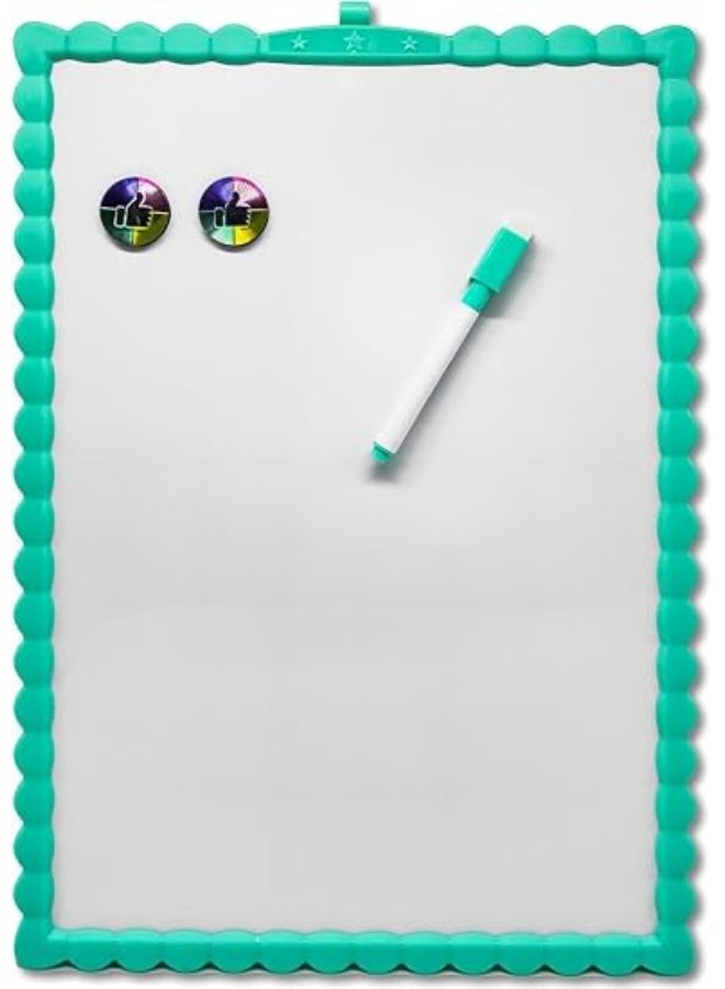 Magnetic Dry Erase White Board (28x39 cm) for Office School & Home – Portable Reusable Writing Board with Smooth Easy Clean Surface for Planning Notes Teaching Scheduling & Organization Durable Magnetic Whiteboard for Classroom Meetings & Daily Organization – Lightweight Erasable Memo Board for Writing Brainstorming Task Tracking Presentations & Home Office Productivity - Green - Image 1