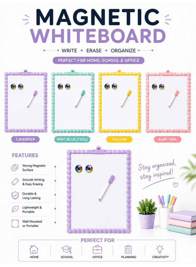 Magnetic Dry Erase White Board (28x39 cm) for Office School & Home – Portable Reusable Writing Board with Smooth Easy Clean Surface for Planning Notes Teaching Scheduling & Organization Durable Magnetic Whiteboard for Classroom Meetings & Daily Organization – Lightweight Erasable Memo Board for Writing Brainstorming Task Tracking Presentations & Home Office Productivity - Green - Image 3