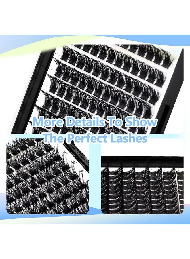 Hannahool 120pcs D Curl Individual Wide Stem Cluster DIY Eye Lashes Extensions Mixed 10-12-14-16mm/14-16-18mm/12-14-16mm Makeup Dramatic Volume Lashes (mixed 12-14-16mm) - Image 5