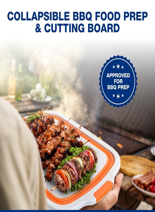 COSPARX 2-Pack XL Collapsible BBQ Prep Tub with Built-In Cutting Board, Lid & Strainer - Marinate, Drain & Prep - Large Food-Safe Container - Perfect for Grilling, Smoking & Outdoor Cooking - Image 2