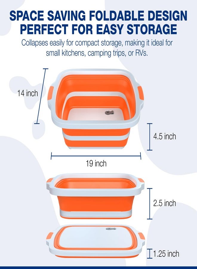 COSPARX 2-Pack XL Collapsible BBQ Prep Tub with Built-In Cutting Board, Lid & Strainer - Marinate, Drain & Prep - Large Food-Safe Container - Perfect for Grilling, Smoking & Outdoor Cooking - Image 3