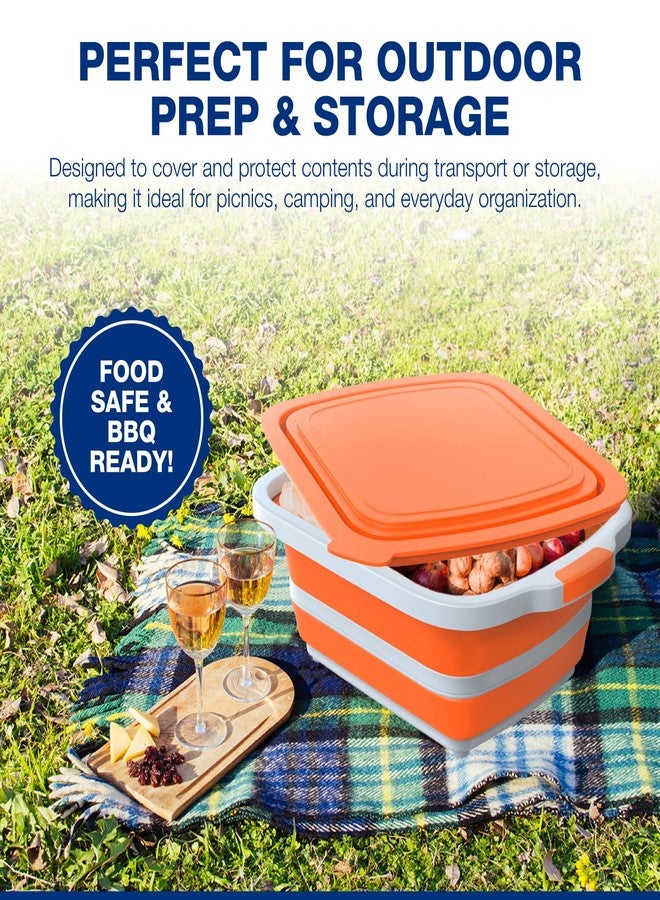 COSPARX 2-Pack XL Collapsible BBQ Prep Tub with Built-In Cutting Board, Lid & Strainer - Marinate, Drain & Prep - Large Food-Safe Container - Perfect for Grilling, Smoking & Outdoor Cooking - Image 5