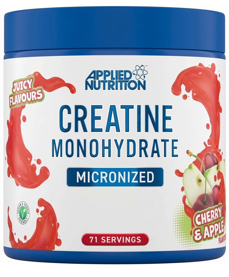Applied Nutrition Creatine Monohydrate Micronized Cherry Apple Flavor 250g Creatine Powder 50 Servings 5g Creatine Per Serving Sugar Free Gluten Free Vegetarian - Image 1