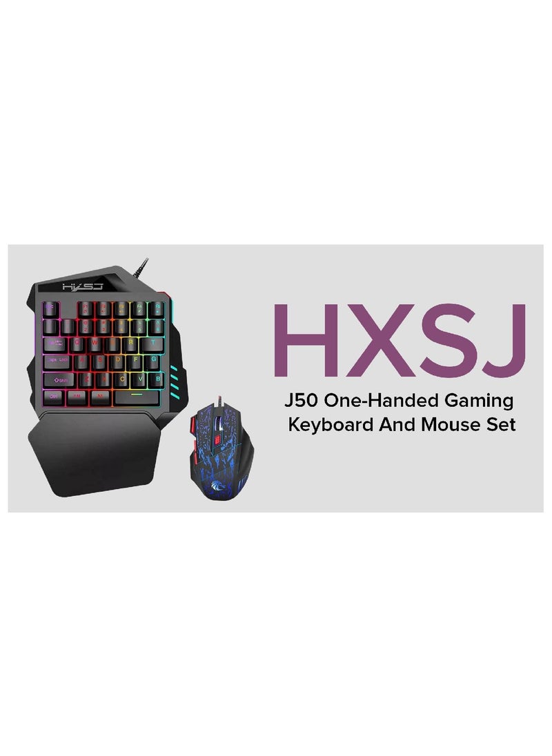 HXSJ Wired Keyboard With Mouse Set Black  - Image 4