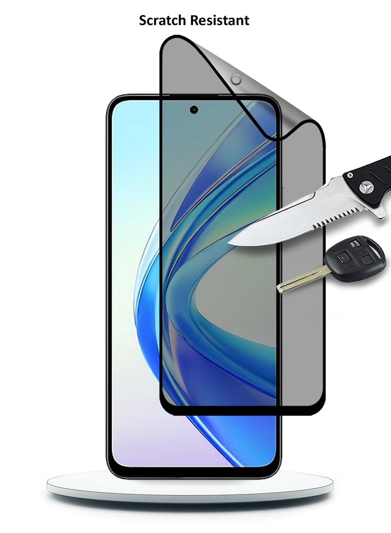 Wtech Honor X7b 4G 2023 Nano Ceramic Privacy Full Glue Full Cover Matte Flexible Screen Protector (MSCNMP) - Clear/Black - Image 3