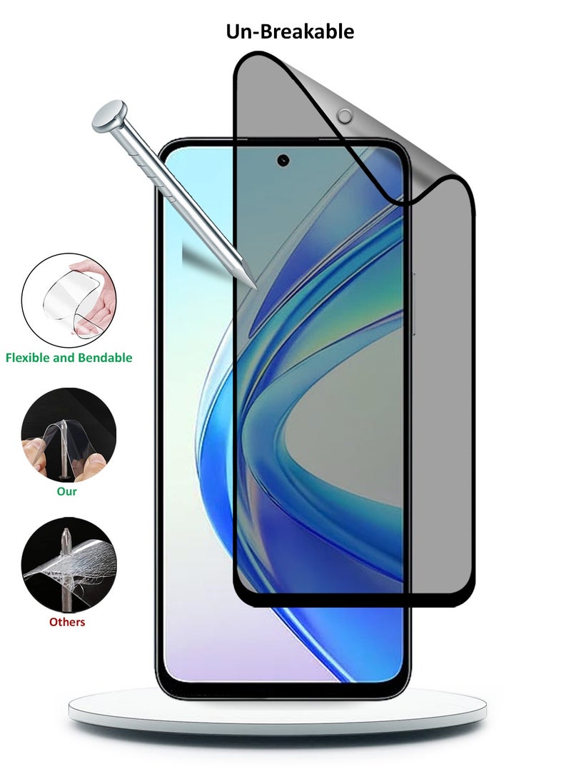 Wtech Honor X7b 4G 2023 Nano Ceramic Privacy Full Glue Full Cover Matte Flexible Screen Protector (MSCNMP) - Clear/Black - Image 5