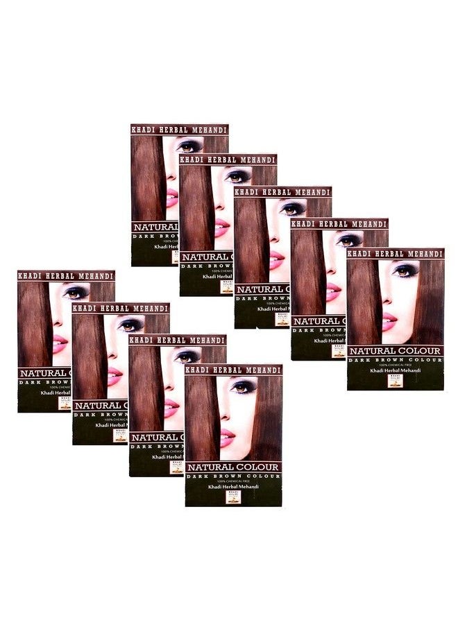 Khadi MAURI Dark Brown Mehndipack Of 9 100 Grams Each(Total 900 Grams)  - Image 1