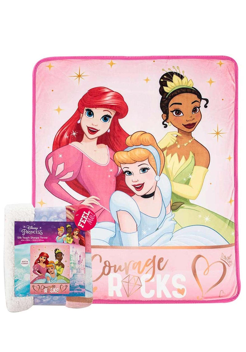 Northwest Disney Princess Silk Touch Sherpa Throw Blanket 40 x 50 Rocking Princesses