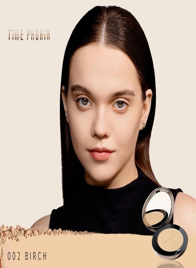 TIMEPHORIA Timeless Optima Cover-Blur Skin Perfection Powder Foundation - Full Coverage, Blur Matte Finish, 16H Oil Control, Non-Comedogenic, with Double-Sided Applicator (02 Birch) - Image 2
