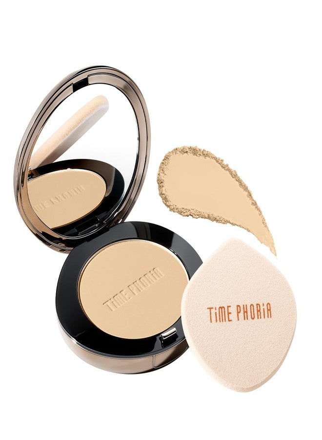 TIMEPHORIA Timeless Optima Cover-Blur Skin Perfection Powder Foundation - Full Coverage, Blur Matte Finish, 16H Oil Control, Non-Comedogenic, with Double-Sided Applicator (02 Birch) - Image 1