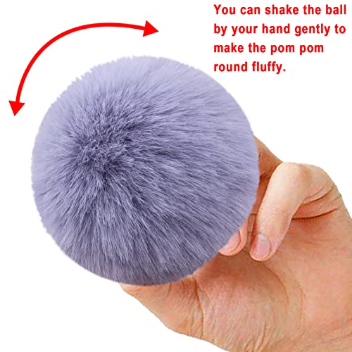 BQTQ 20 Pieces Faux Fur Pom Pom Balls DIY Faux Rabbit Fur Fluffy Pom Pom with Elastic Loop Pom Pom for Hats Keychains Scarves Gloves Bags Accessories - Image 4