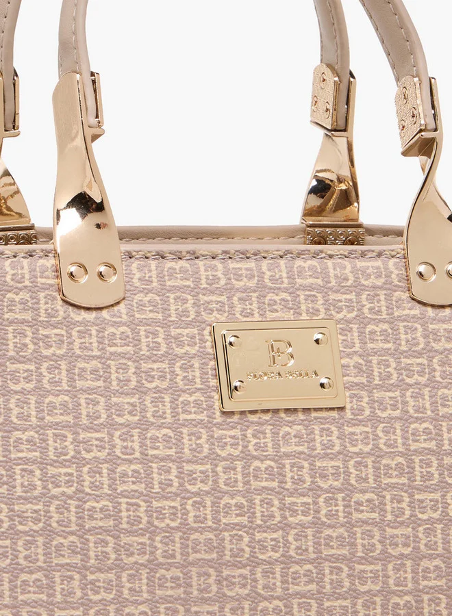 فلورا بيلا من شو إكسبرس Monogram Print Tote Bag with Detachable Chain Strap and Zip Closure