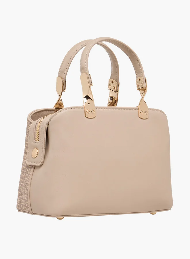 فلورا بيلا من شو إكسبرس Monogram Print Tote Bag with Detachable Chain Strap and Zip Closure