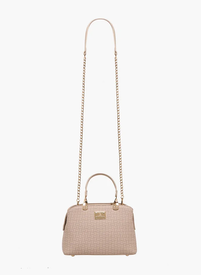 فلورا بيلا من شو إكسبرس Monogram Print Tote Bag with Detachable Chain Strap and Zip Closure
