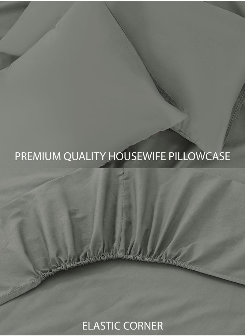Siesta Zen Siesta Zen™ Premium Quality TC 250 Cotton Rich Fitted Sheet Set Full Elastic 30cm Deep Pocket Fits for All, Ultra Soft, Breathable, Wrinkle Resistant (1 Fitted+2 Pillowcases)  - Image 3