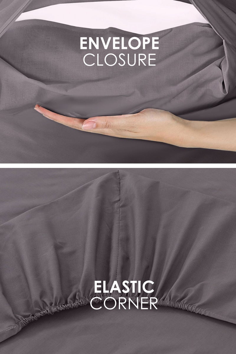 Siesta Zen™ 3 Pcs Set Premium T250 Cotton Rich Fitted Sheet Set Full Elastic 30cm Deep Pocket Fits for All, Ultra Soft, Breathable, Wrinkle Resistant (1 Fitted+2 Pillowcases) - Image 5