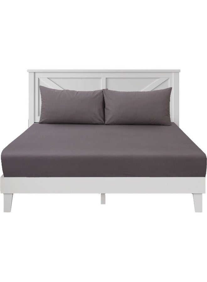 القيلولة زين طقم ملاءات سرير سيستا زين مكون من 3 قطع، مصنوع من قطن فاخر T250، مزود بمطاط كامل وجيب عميق 30 سم، يناسب جميع الأحجام، فائق النعومة، يسمح بمرور الهواء، مقاوم للتجاعيد (ملاءة سرير واحدة + 2 غطاء وسادة). - Image 1