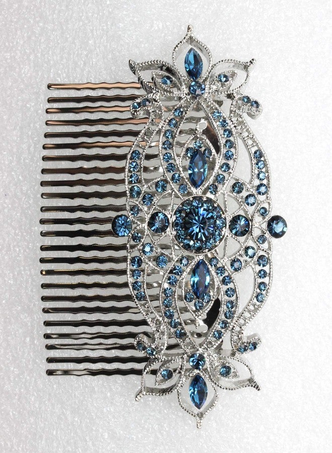 Faship Gorgeous Navy Blue Large Big Floral Hair Comb - Image 2