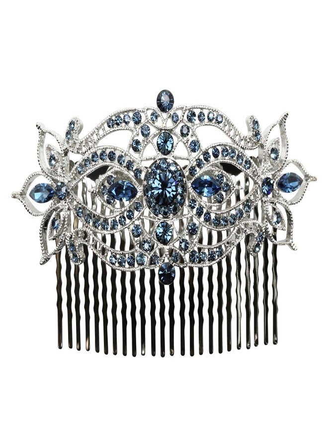 Faship Gorgeous Navy Blue Large Big Floral Hair Comb - Image 1