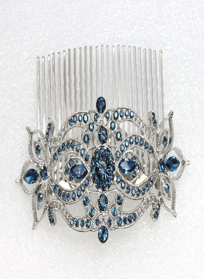 Faship Gorgeous Navy Blue Large Big Floral Hair Comb - Image 3