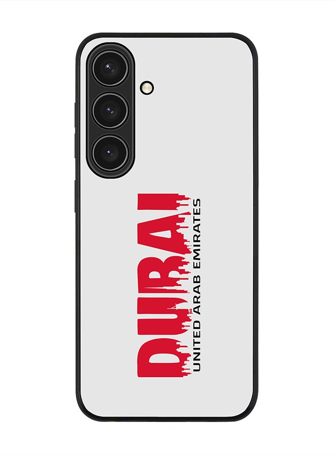 Stylizedd Rugged Black edge case for Samsung Galaxy S24, Slim fit Soft Case Flexible Rubber Edges Anti Drop TPU Gel Thin Cover- Dubai Horizon - Image 1