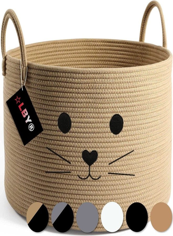 ALBY ☆LBY Cotton Basket, Handcrafted Woven Storage Planter Basket for Home Decor, Multi-Purpose Bag with Handle for Living Room Bathroom Laundry & Toys (12 X 10 INCH) - Image 1