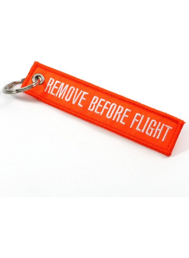 Rotary13B1 Remove Before Flight Keychain - NEON Orange/white - Image 3