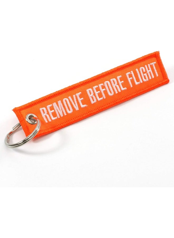 Rotary13B1 Remove Before Flight Keychain - NEON Orange/white - Image 1