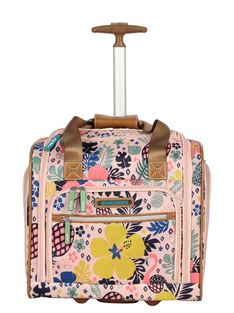 Lily Bloom Designer 15 Inch Carry On - Weekender Overnight Business Travel Luggage - Lightweight 2- Rolling Wheels Suitcase - Under Seat Rolling Bag for Women (Trop Pineapple) - Image 3