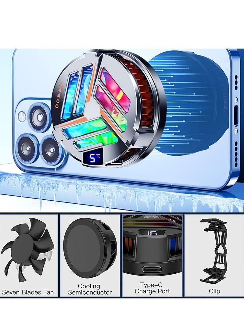 iSNUP - Mobile phone cooler for gaming, upgraded version, semi-conductive magnetic fan, 3-in-1 cooling function with heat sink, suitable for all smartphones, mobile water cooler for games and movies - Image 1