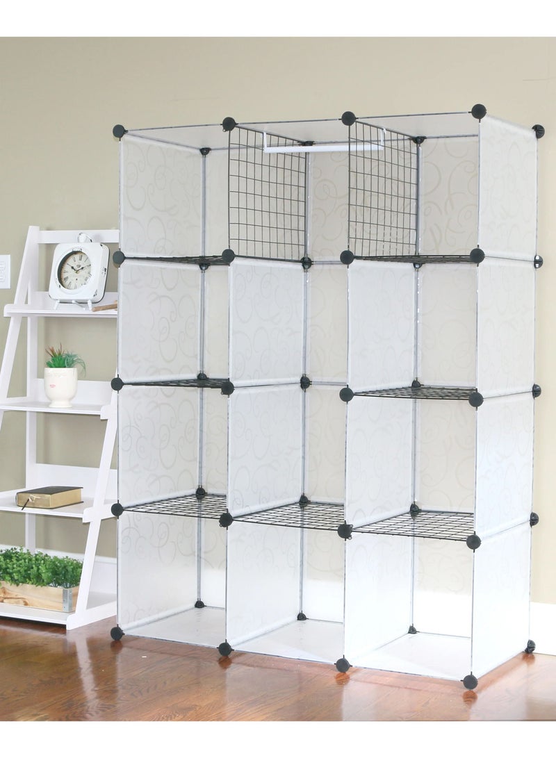 DubaiGallery 12 -Cube Plastic Shoe Storage Organizer Units, Stackable Shoe Organizing Rack, Closed Shoe Organizer Boxes Bins with Doors, Space Saving Shoe Storage Cabinet for Heels, Boots, Slippers - Image 4