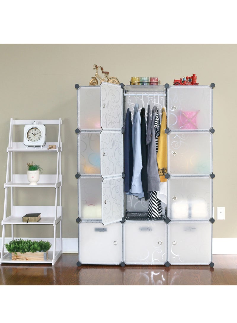DubaiGallery 12 -Cube Plastic Shoe Storage Organizer Units, Stackable Shoe Organizing Rack, Closed Shoe Organizer Boxes Bins with Doors, Space Saving Shoe Storage Cabinet for Heels, Boots, Slippers - Image 3