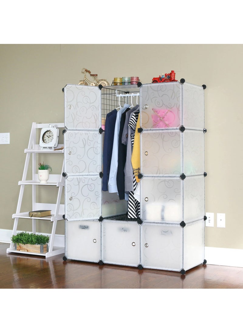 DubaiGallery 12 -Cube Plastic Shoe Storage Organizer Units, Stackable Shoe Organizing Rack, Closed Shoe Organizer Boxes Bins with Doors, Space Saving Shoe Storage Cabinet for Heels, Boots, Slippers - Image 2