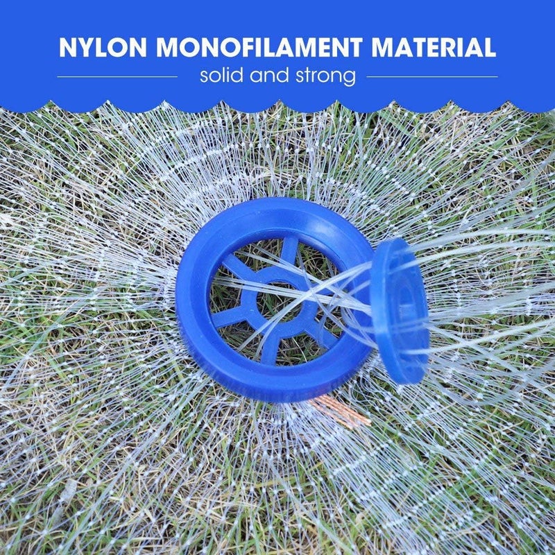 klarako Fishing Cast Net, Outdoor Nylon Hand Throw Fishing Cast Mesh Saltwater Monofilament Fishing Accessory Net - Image 5