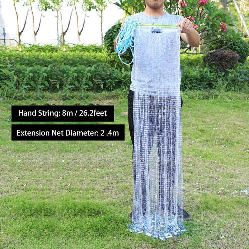 klarako Fishing Cast Net, Outdoor Nylon Hand Throw Fishing Cast Mesh Saltwater Monofilament Fishing Accessory Net - Image 3