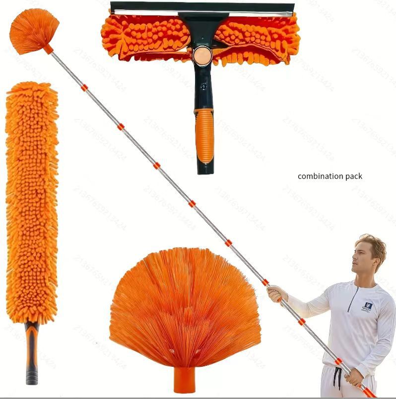 Selling Two-In-One Window Cleaning Scraper Wipe Glass Artifact Cleaning Special Double-Sided High-Rise Glass Wipe - Image 2