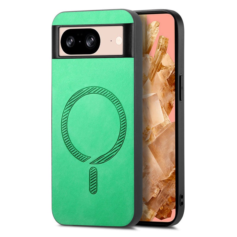 HuHa Case Cover For Google Pixel 9 / 9 Pro Retro Magsafe Magnetic PU Back Cover Phone Case(Green) - Image 1