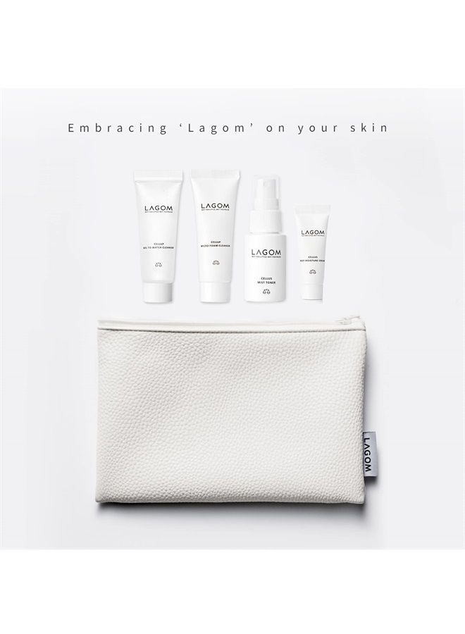 LAGOM Travel Kit Natural Herbal Compact Facial Skin Care Package Set, Cellup Gel to Water Cleanser 30ml, Cellup Micro Foam Cleanser 30ml, Cellus Mist Toner 20ml, Cellus Deep Moisture Cream 8ml - Image 3