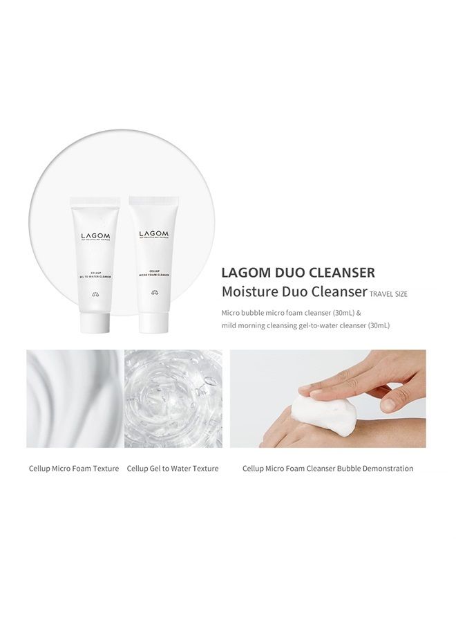 LAGOM Travel Kit Natural Herbal Compact Facial Skin Care Package Set, Cellup Gel to Water Cleanser 30ml, Cellup Micro Foam Cleanser 30ml, Cellus Mist Toner 20ml, Cellus Deep Moisture Cream 8ml - Image 4